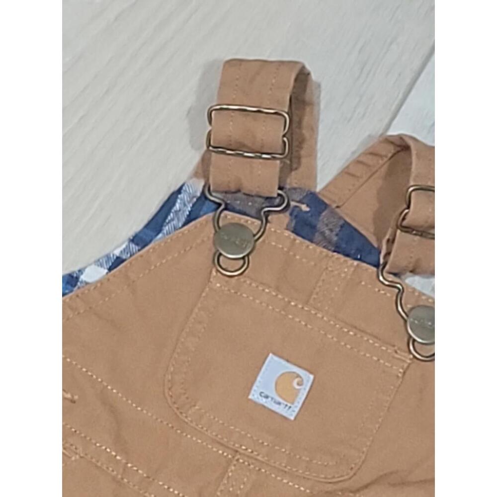 Carhartt Canvas overalls for baby boys 3M Gold-brown #CB3 - Picture 4 of 9